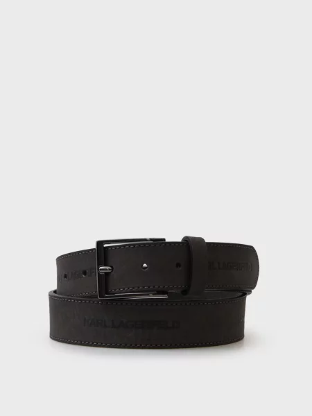 Шкіряний ремінь Karl Lagerfeld чорний