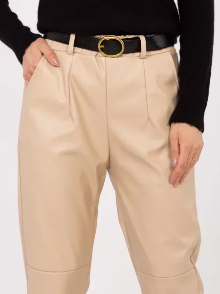 Pantaloni Rue Paris cu talie înaltă negru