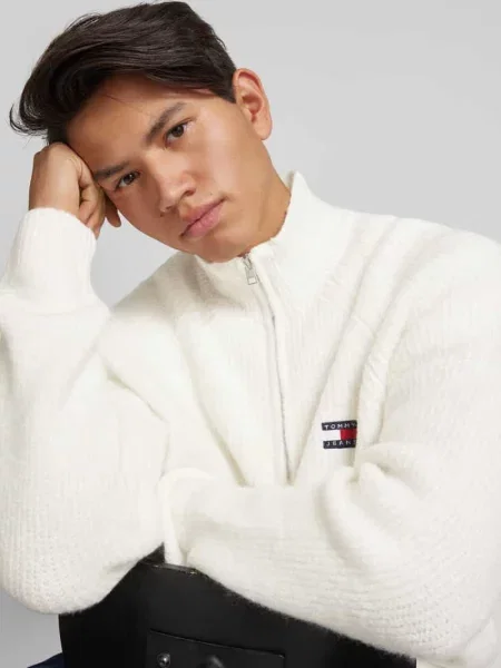 Kardigan Tommy Jeans wełniany biały