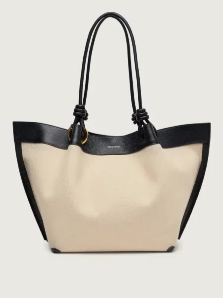 Geantă shopper Coccinelle din piele bej