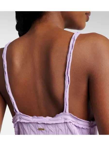 Top Gucci tricotate cu volane violet