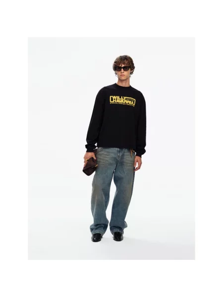 Bluza Willy Chavarria z nadrukiem czarna