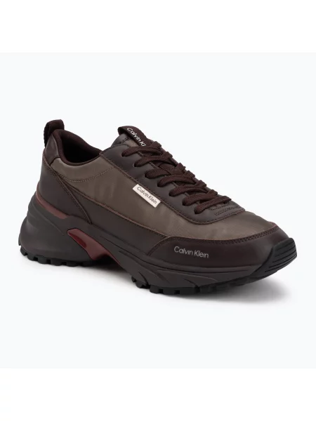 Дамски обувки Calvin Klein Hike Runner Organza Met Leather bordeaux/rhubarb кафяво
