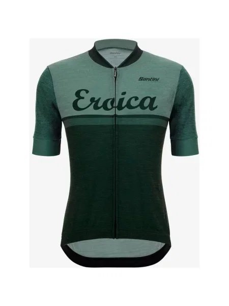 Koszulka rowerowa Santini x Eroica Valle Wool krótki rękaw XS zielona