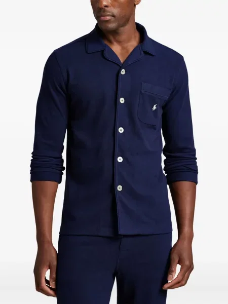 Kratak samt polo majica Polo Ralph Lauren s vezom crna