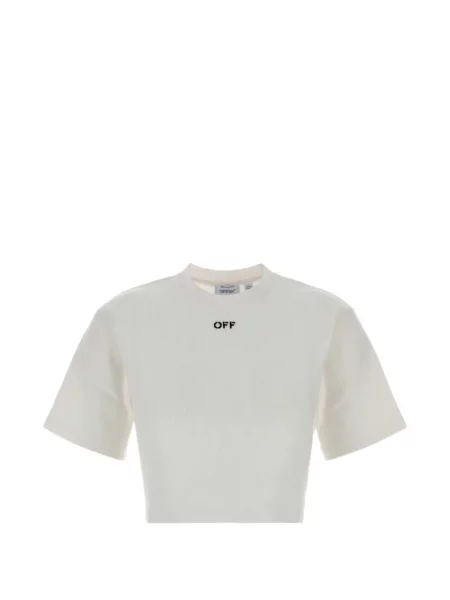 Decupat tricou Off-white cu imagine alb