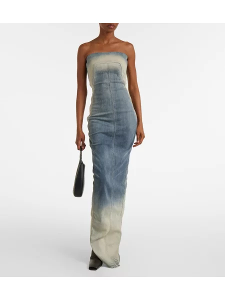 Rochie din denim Rick Owens de costum bej