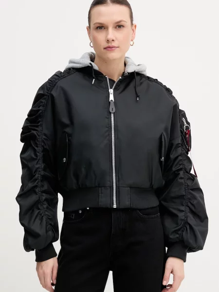 Alpha Industries geacă Short Hooded Bomber Light W negru