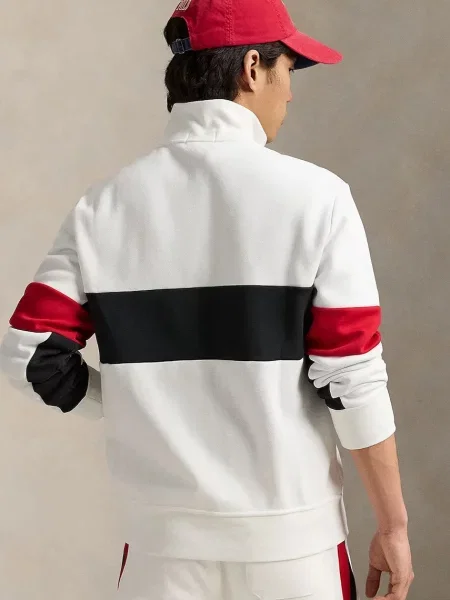 Bluza rozpinana ze stójką i zapinanymi na błyskawiczny Polo Ralph Lauren biała