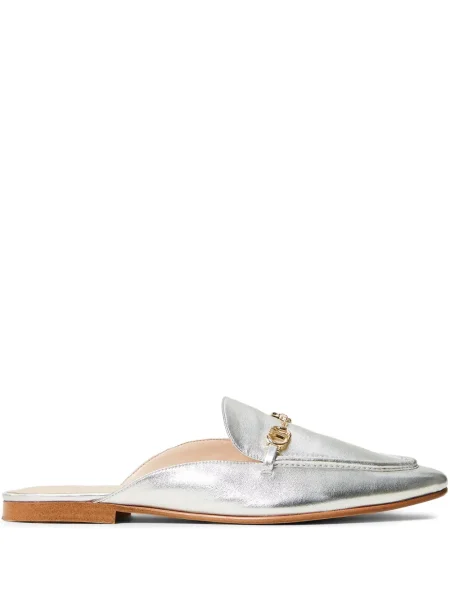 Papuci tip mules Twinset din piele gri
