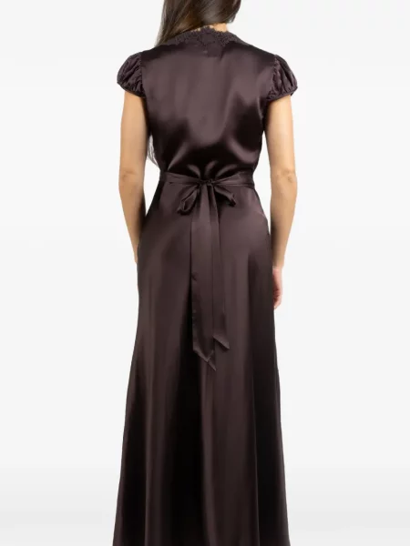 Rochie maxi Dôen de mătase maro