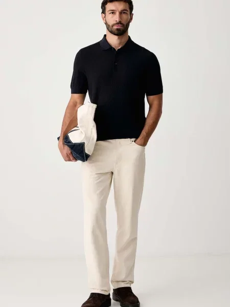 Tricou polo Boss Black din lyocell negru