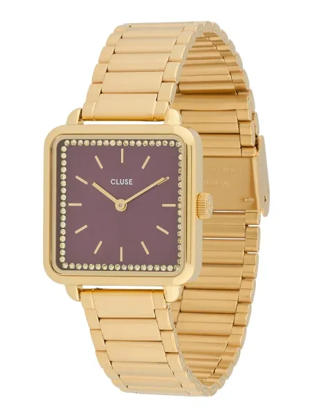 CLUSE Analogové hodinky zlatá / vínově červená
