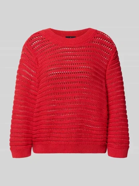 Sweter oversize o półprzezroczystym designie model Ajour' Monari czerwony