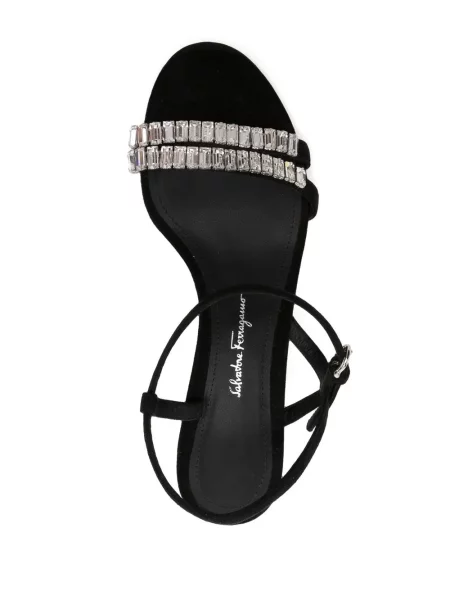 Sandale Ferragamo de cristal negru