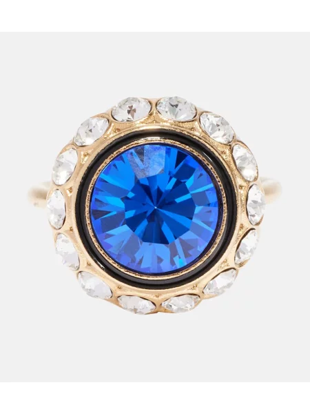 Prstan Valentino s kristali modra