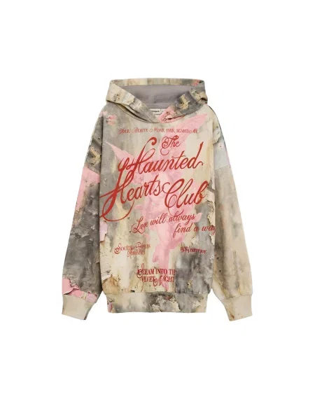 Desigual Sweater majica kameno / tamo / roza / crvena siva