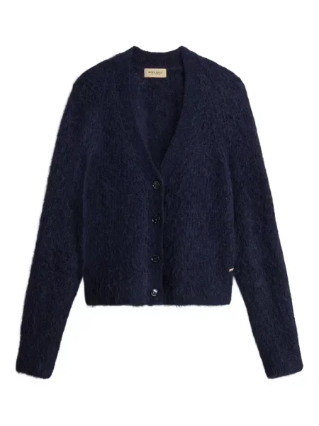 Cardigan Woolrich cu decolteu în V albastru