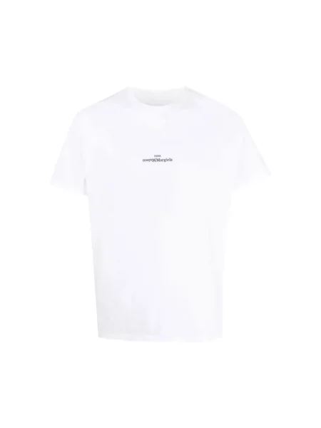 Koszulka Maison Margiela z logo z krótkim rękawem z dekoltem w kształcie litery U biała