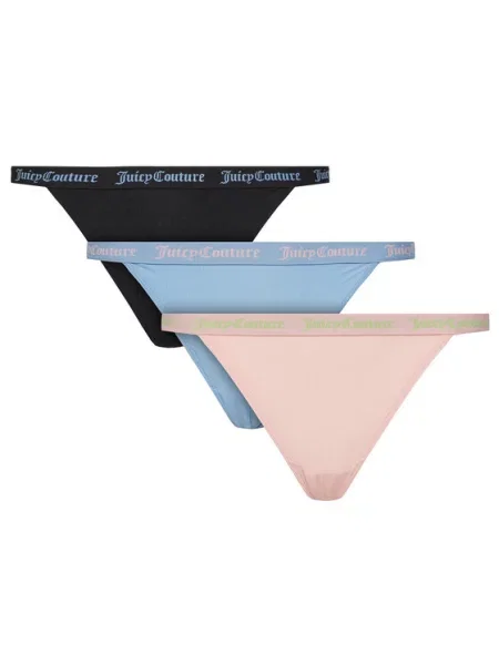 Juicy Couture Sada 3 kusů string kalhotek Barevná