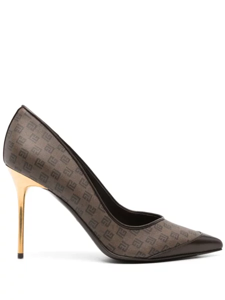 Pantofi cu toc Balmain din piele maro