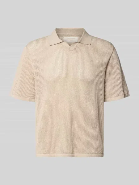 Koszulka polo z dzianiny w kroju regular fit model CASSIS' Jack & Jones beżowa