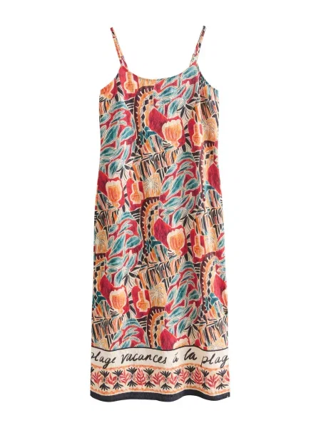 Next Rochie verde petrol / roșu ruginiu / roşu închis negru