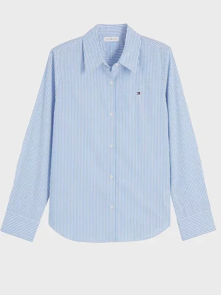 Рубашка Tommy Hilfiger в полоску голубая
