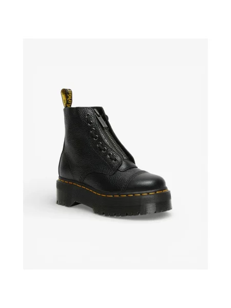 Botki Dr. Martens skórzane na platformie czarne