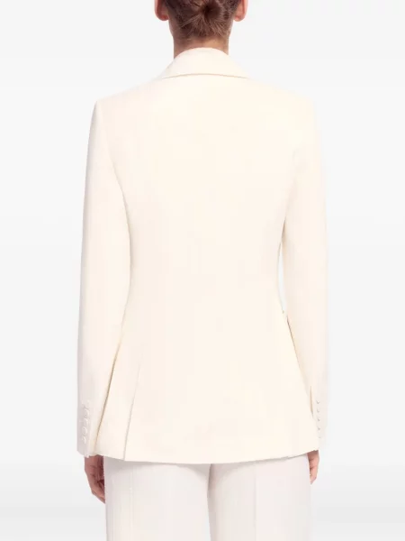 Sacou Elie Saab cu dungi din crep alb
