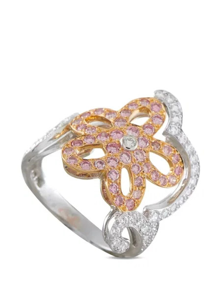 Inel Van Cleef & Arpels cu model floral alb