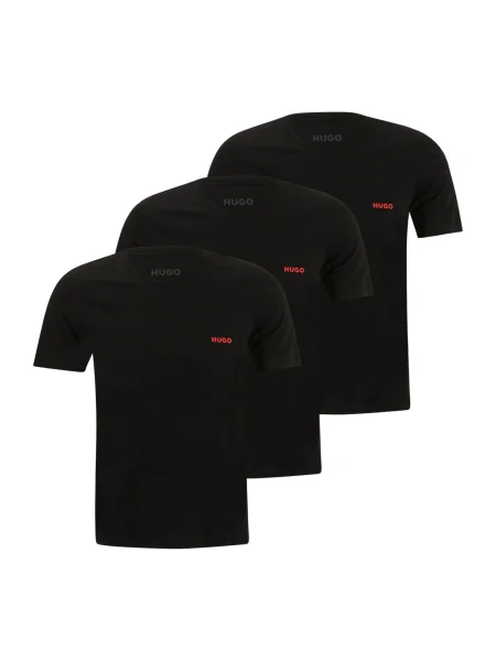 HUGO Tricou roșu / negru