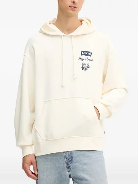 Pulover Levi's® cu autograf cu cordon cu 5 buzunare alb