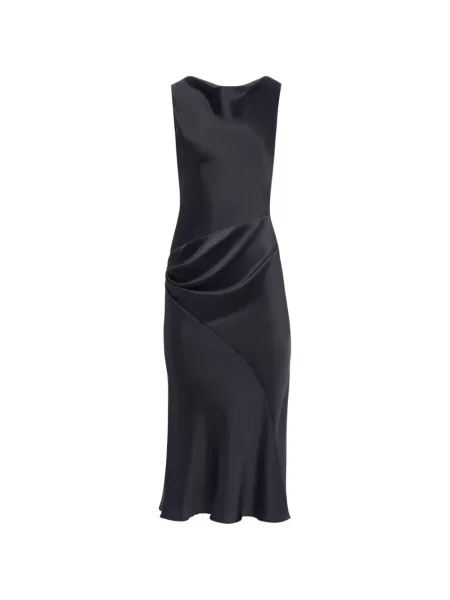 Rochie midi Nina Ricci asimetrică drapată negru