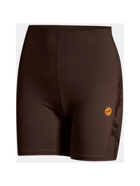 Krótkie legginsy Joma Indoor Gym brązowo S pomarańczowe