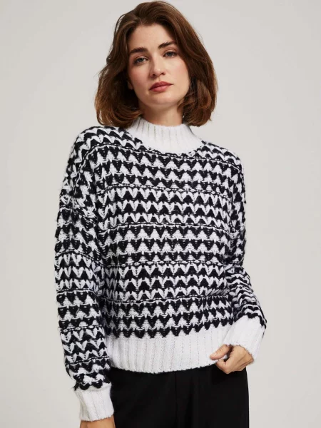 Sweter z golfem Marisse biały