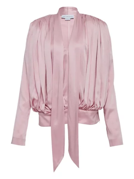 Bluză Stella Mccartney cu decolteu în V roz