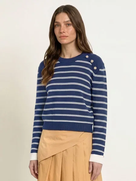 Claudie Pierlot Sweter blau biały