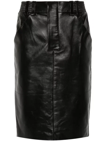 Fustă din piele Saint Laurent negru