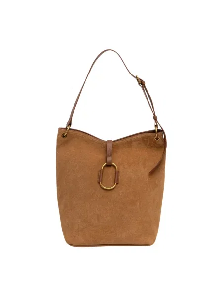 Torebka hobo Twinset zamszowa brązowa