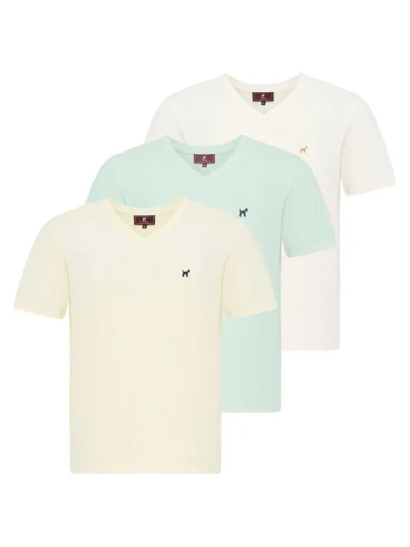 Williot Tričko tyrkysová / světle žlutá bílá