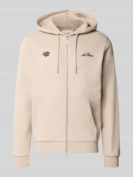Bluza rozpinana o kroju regular fit z czystej bawełny z wyhaftowanym logo Les Deux beżowa