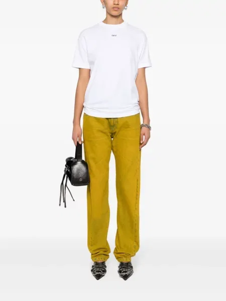 Dryžuotas marškinėliai Off-white balta