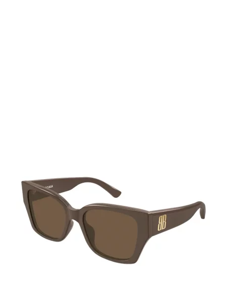 Квадратни слънчеви очила Balenciaga Eyewear с автограф кафяво