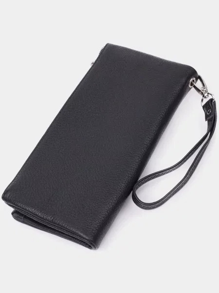 Кожаный кошелек St Leather Accessories черный