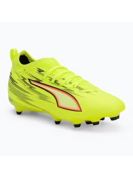 Încălțăminte de fotbal pentru copii PUMA Ultra 6 Match FG/AG Jr yellow alert/puma black/glowing red/lime squeeze negru