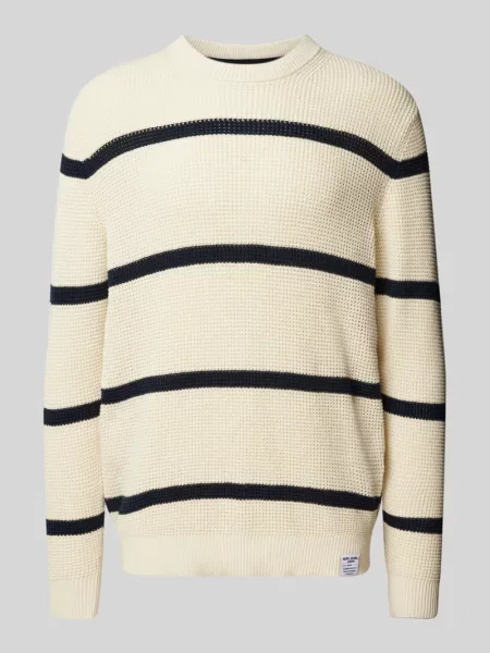 Sweter z dzianiny z okrągłym dekoltem model ‘Cairo’ Pepe Jeans biały