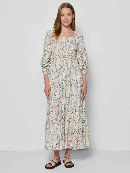 Bizuu rochie PATRYA midi evazați PATRYA KREMOWY bej