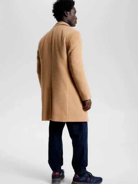 Шерстяное пальто Tommy Hilfiger коричневое