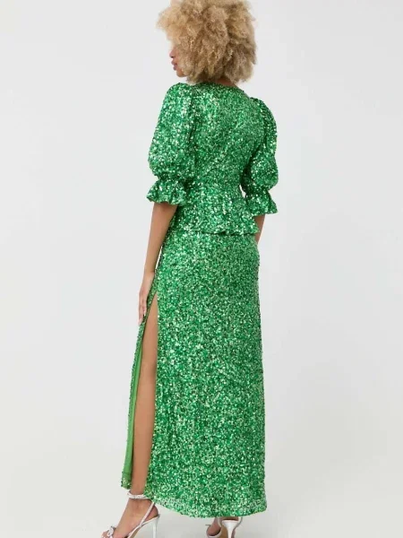 Notes du Nord rochie maxi drept verde